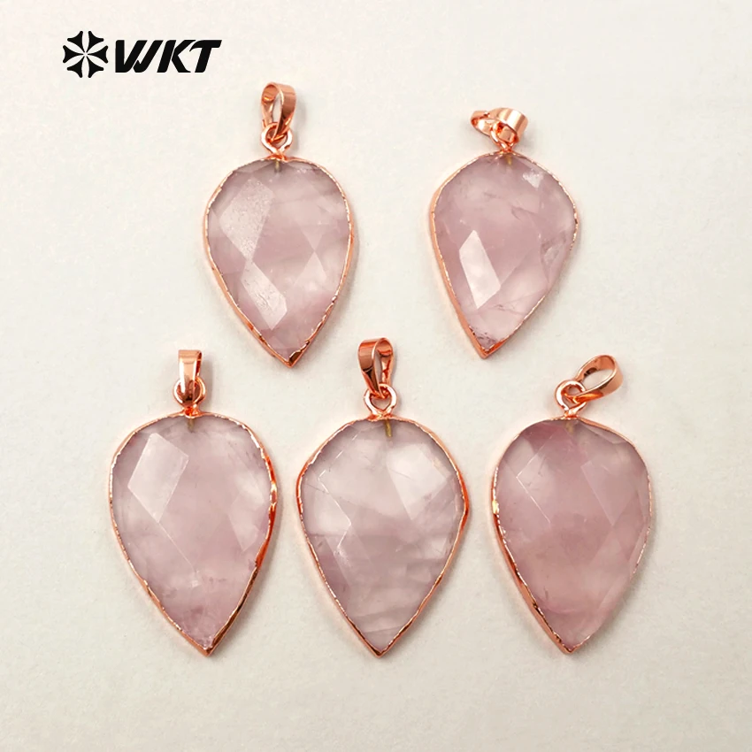 WT-P1297 WKT тепло рекомендую Натуральный светло-розовый камень в геометрической