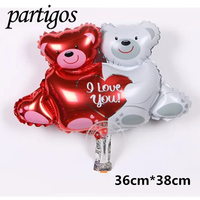 5pcs mini 1 шт., обнимающий воздушный шар "Медвежонок", пара медведей, я люблю вас, воздушный шар, мультфильм, животное, свадебные украшения, вечерние подарки на день Святого Валентина - Цвет: 5pcs mini