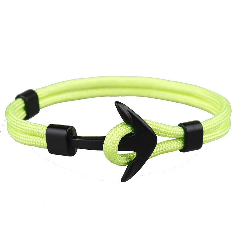 Мужские браслеты pulsera hombre модные черного цвета с якорем мужской браслет