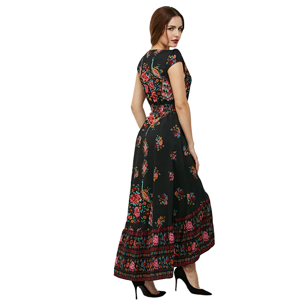 Livagirl 2017 Vestido длинное Цветочное платье ретро богемное Макси сексуальное