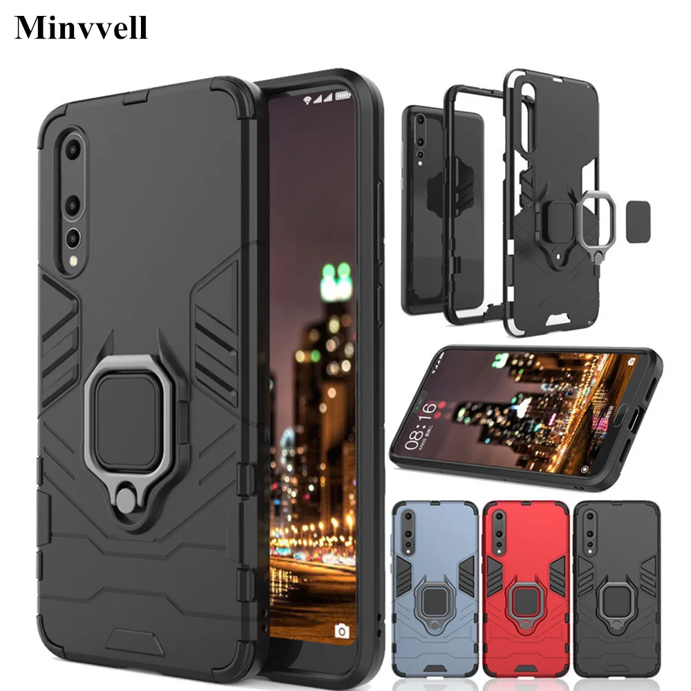 

Luxury Armor Phone Case For Huawei P20 Lite Pro Shockproof Cover For Huawei Honor Note 10 Nova 3 3i Protective Case Holder Ring