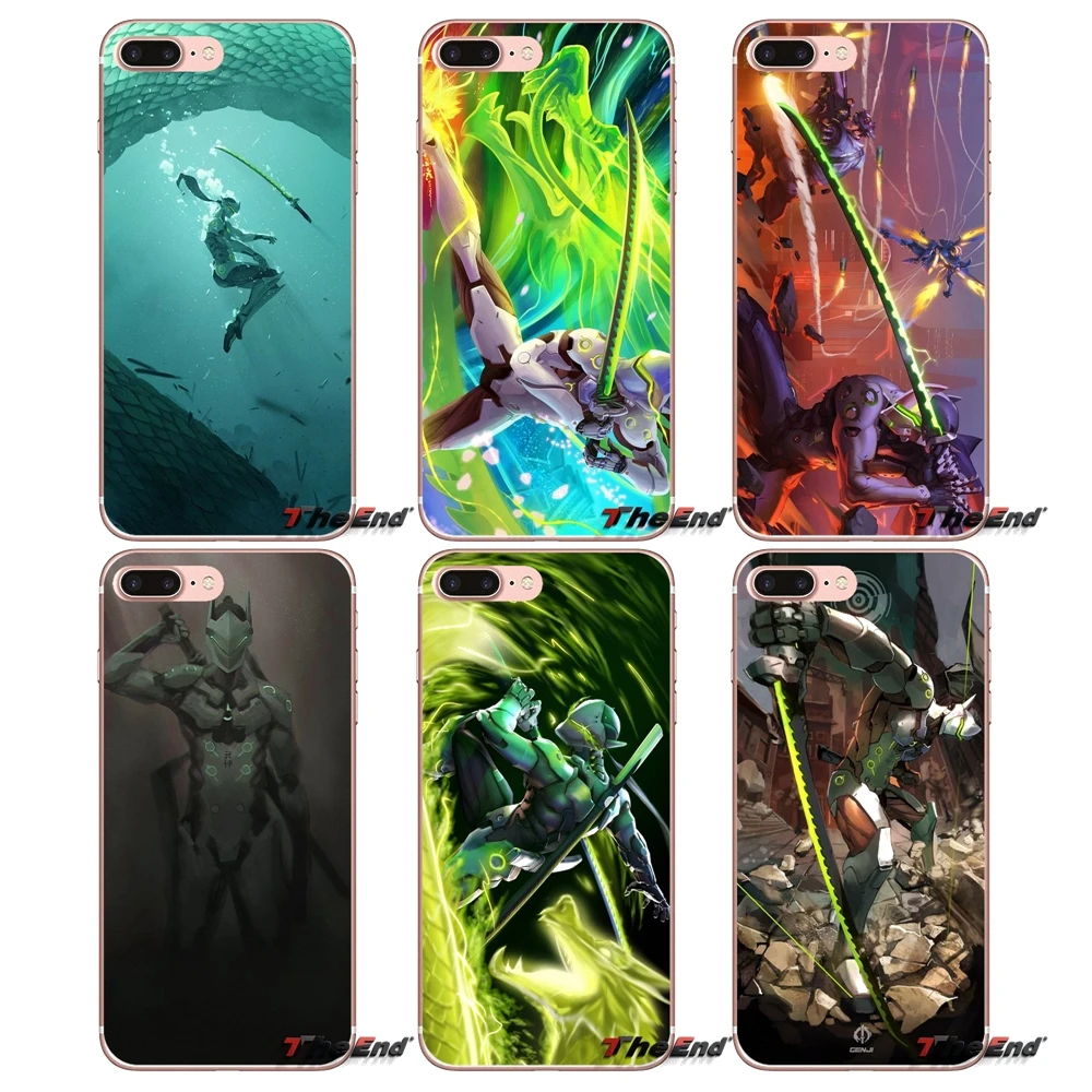 Чехол из ТПУ для iPhone X 4 4S 5 5S 5C SE 6 6S 7 8 Plus Samsung Galaxy J1 J3 J5 J7 A3 A5 2016 2017 Overwatch Genji Character Trailer|tpu
