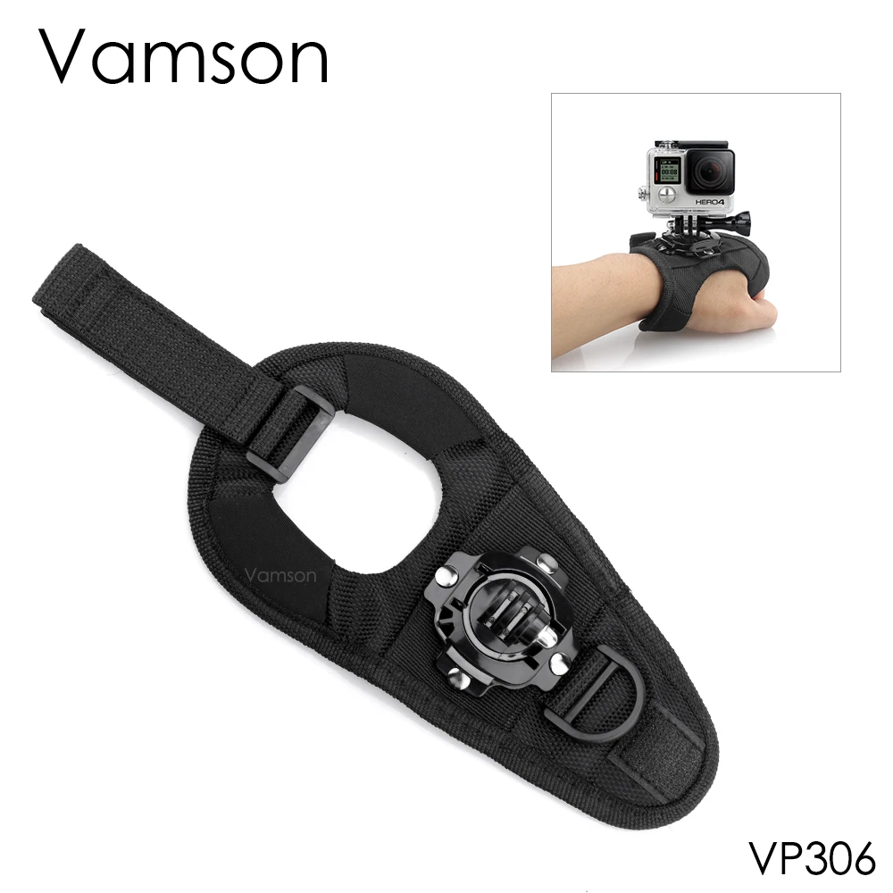 

Аксессуары Vamson для Go Pro Hero 6 Вращающийся на 360 градусов ремешок на запястье для Gopro 6 5 4 3 + 3 2 1 Экшн-камера VP306