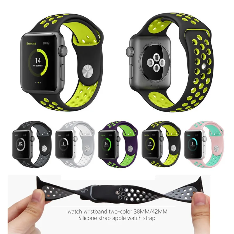 Силиконовый ремешок для iWatch 38/42 мм часов Apple Watch резиновый спортивные браслеты 3/2 |
