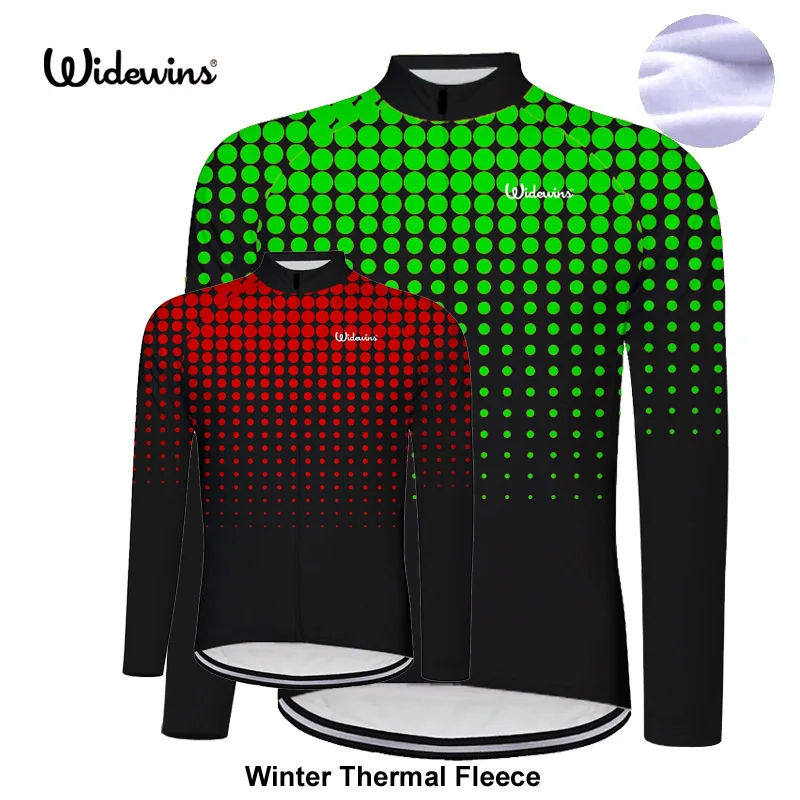 

widewins Winter Thermal Fleece Cycling Jersey Warm 2021 Pro Mtb Long Sleeve Men Bike Wear Clothing Maillot Fleece Bicycle MTB