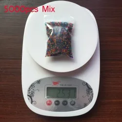 MIX 5000 шт./пакет кристаллическая почва орбизы полиэстера, с бисером и цветочным принтом для девочек/Свадьба/украшение дом растет шарики воды большой домашний декор - Цвет: MIX