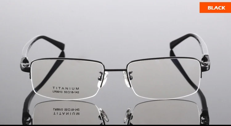 Черный Chashma титановые ультра легкие очки; оправа для очков Очки для близорукости оправы для мужчин - Цвет оправы: Черный