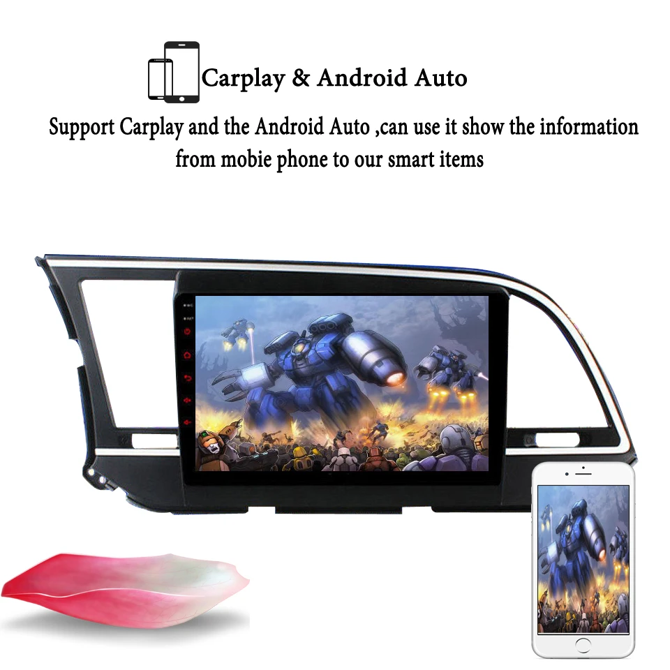 " Восьмиядерный Android 9,1 автомобильный радиоприемник для hyundai Elantra автомобильный dvd-плеер gps навигация Мультимедиа 4+ 64 Гб головное устройство