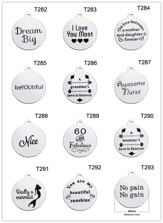 Действительно Русалка лазерная гравировка буквы персонажа 20 мм круглый 316L