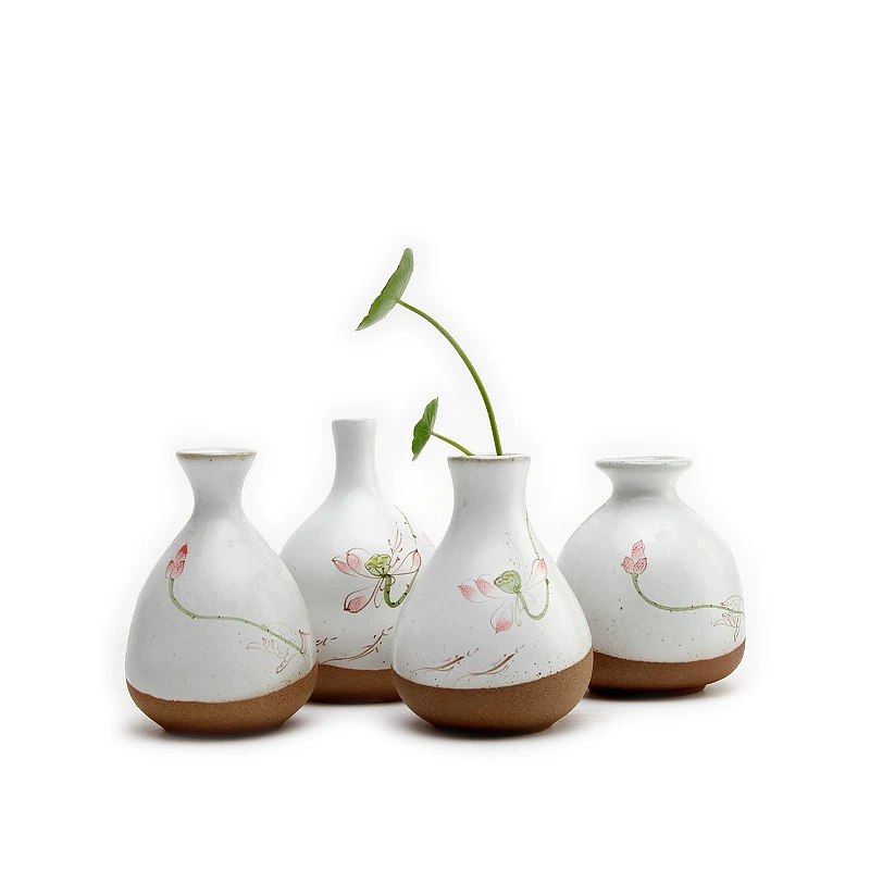 Винтажная керамическая ваза ручной работы с лотосом грубая | Для гидропоники для