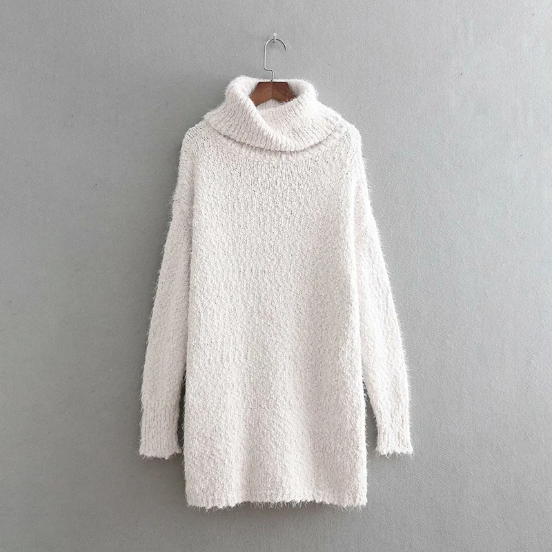 Женский осенне-зимний теплый вязаный свитер новинка 2018 водолазка с длинным