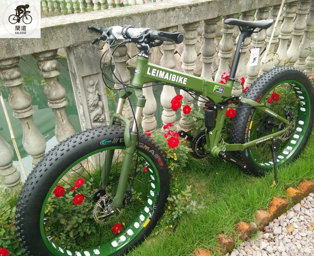 Детский велосипед KALOSSE для пляжа/снега с полной подвеской складной на толстых