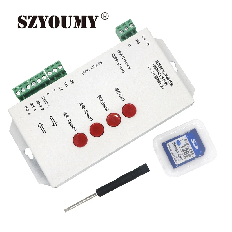 SZYOUMY T1000S SD карта 2048 пикселей контроллер Светодиодный точечный светильник