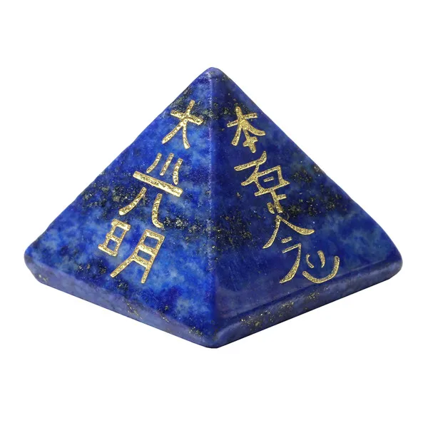 Dyed Lapis Lazuli Sunligoo 1 шт. Usui символ рейки пирамида-Аметист/прозрачный кварцевый кристалл пирамид исцеляющий камень травленый рейки натуральный камень ремесло - Цвет: Dyed Lapis Lazuli