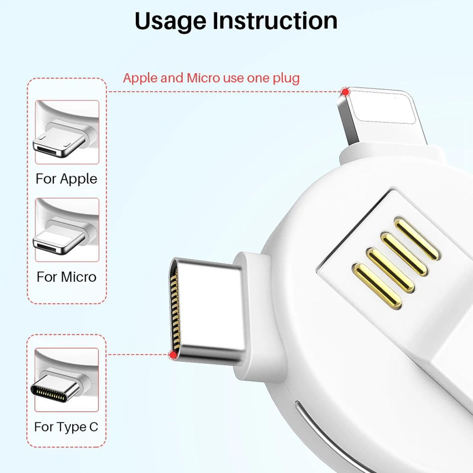 3 в 1 Micro Usb Tyep C Магнитный кабель Шнур для iphone зарядное устройство для зарядки данных брелок для samsung Redmi K20 Pro Microusb