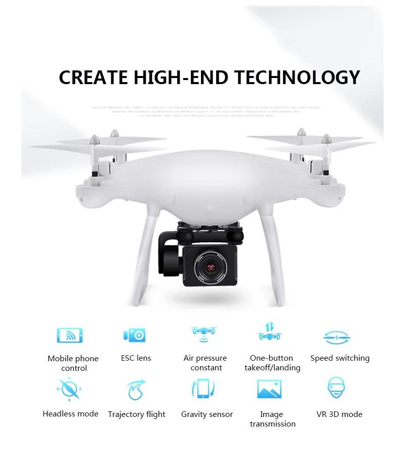 Wi-Fi FPV Радиоуправляемый Дрон с 1080P HD регулируемой камерой для управления