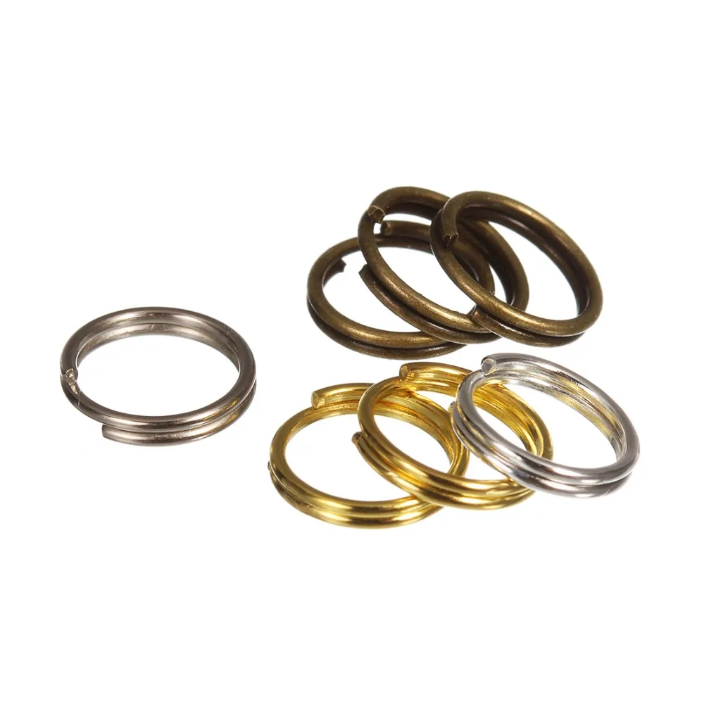 Открытые Кольца Sauvoo 200 шт./лот 4 5 6 8 10 мм двойные кольца золотого и серебряного