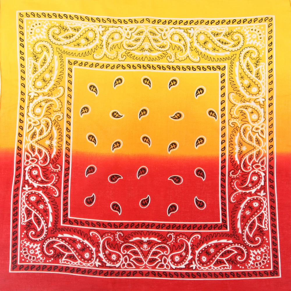

WINFOX New Fashion Gold Red Multicolor Paisley Bandanas For Womens Mens