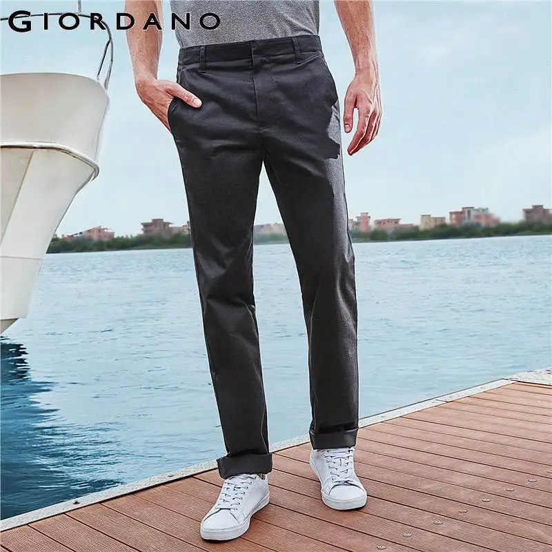 Giordano мужские повседневные брюки slim fit выполненные из натурального хлопка имеется