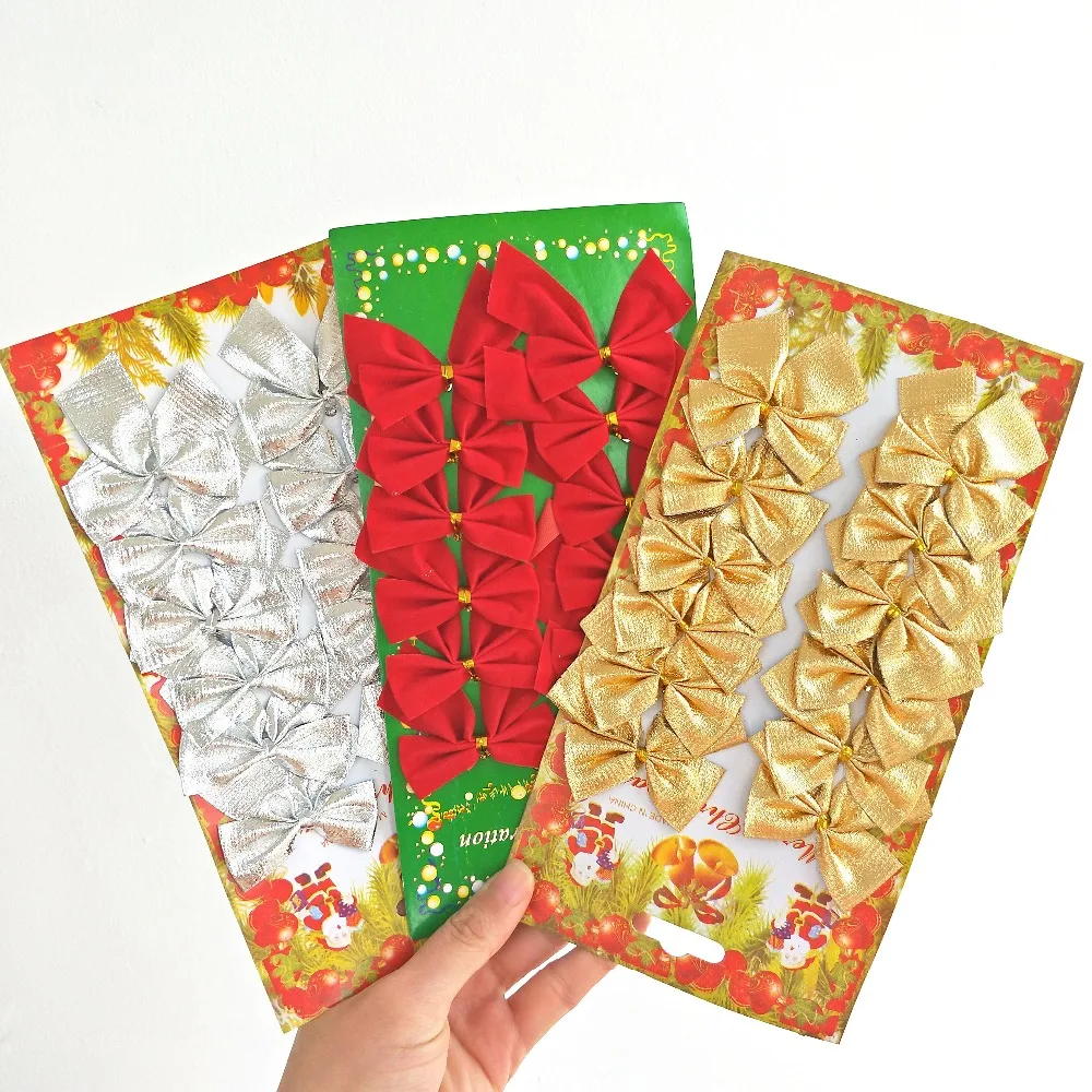 12 шт./лот красивый галстук-бабочка украшения для рождественской елки