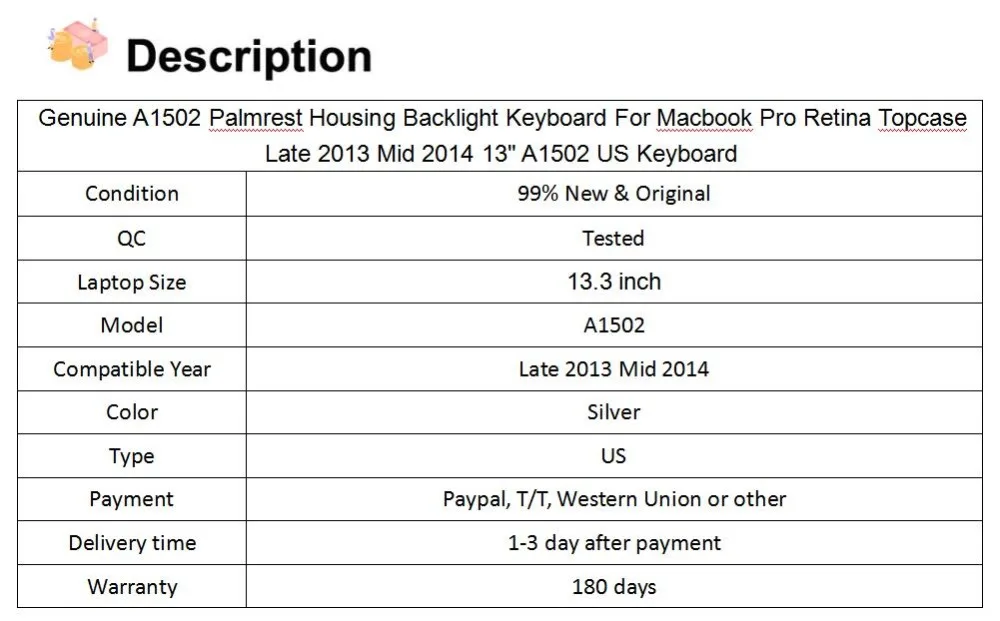 Оригинальная A1502 Подставка для рук корпус подсветка клавиатура для Macbook Pro retina Topcase Late 2013 Mid 1" A1502 US клавиатура