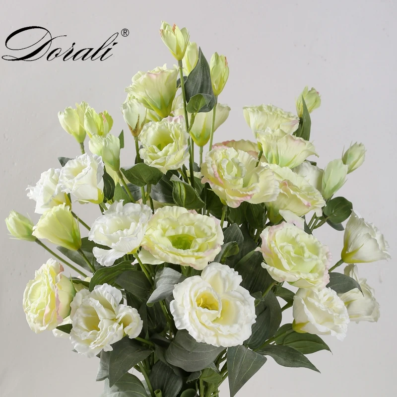 Шелковые европейские Искусственные цветы 3 головы поддельные Eustoma Gradiflorus Lisianthus Рождество Свадьба Праздник декор дома 5 цветов
