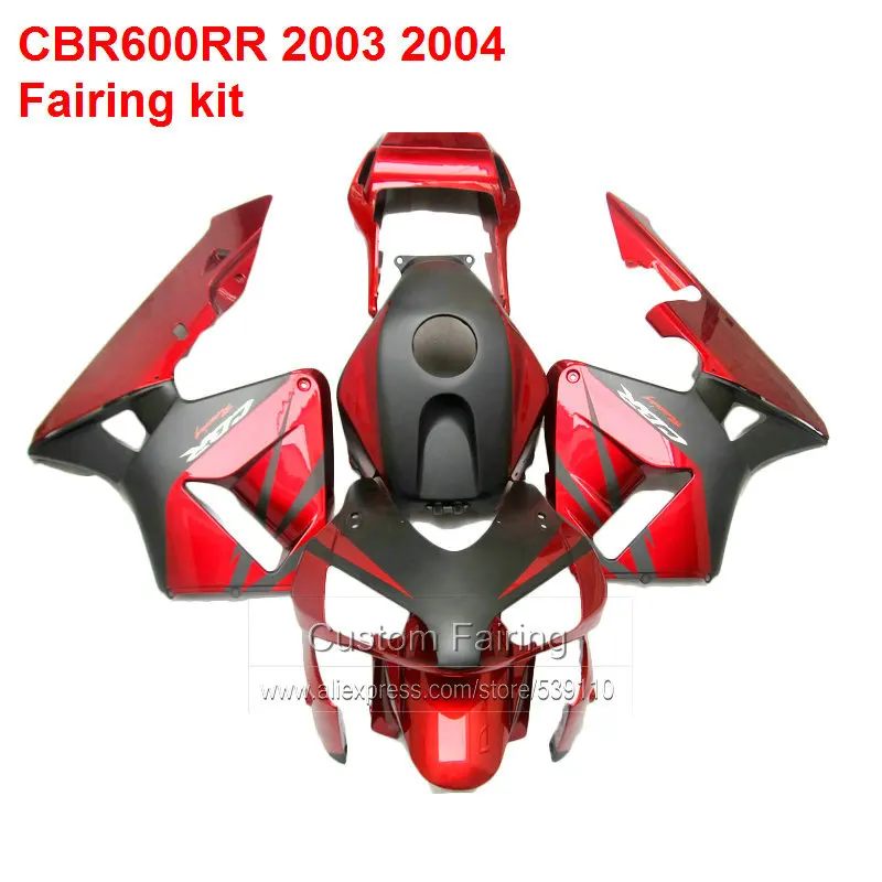 Обтекатели для кузова HONDA CBR600RR 03 04 Бесплатный заказ (металлический красный)
