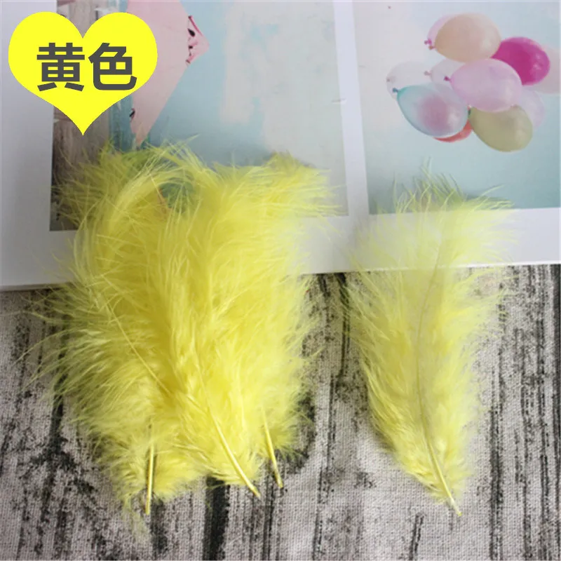 yellow 50pcs Перья индейки 4-6 дюймов 10-15 см куриные Шлейфы перья индейки Марабу для карнавала Хэллоуин Рождество DIY ремесло 50 шт - Цвет: yellow 50pcs