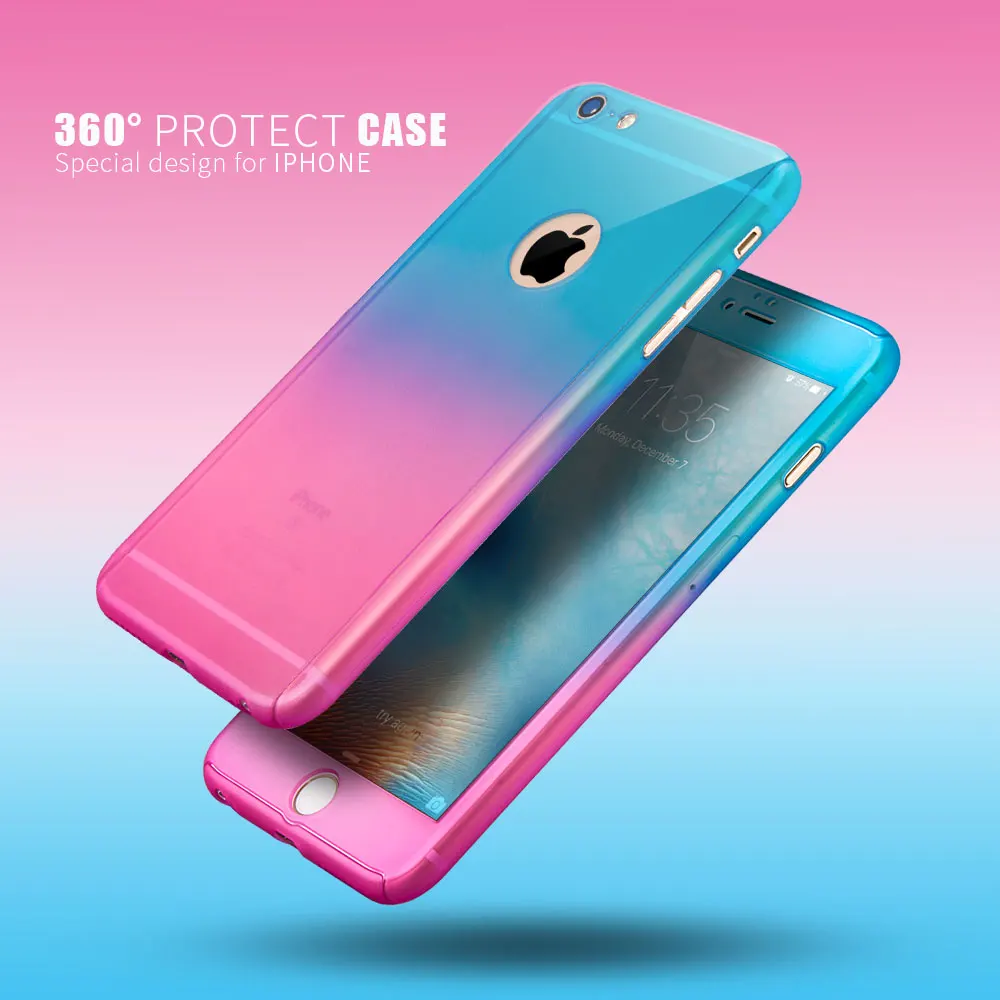 Роскошные Roybens градиент цвета 360 Полный градусов чехол для iPhone 6 S ультра тонкий