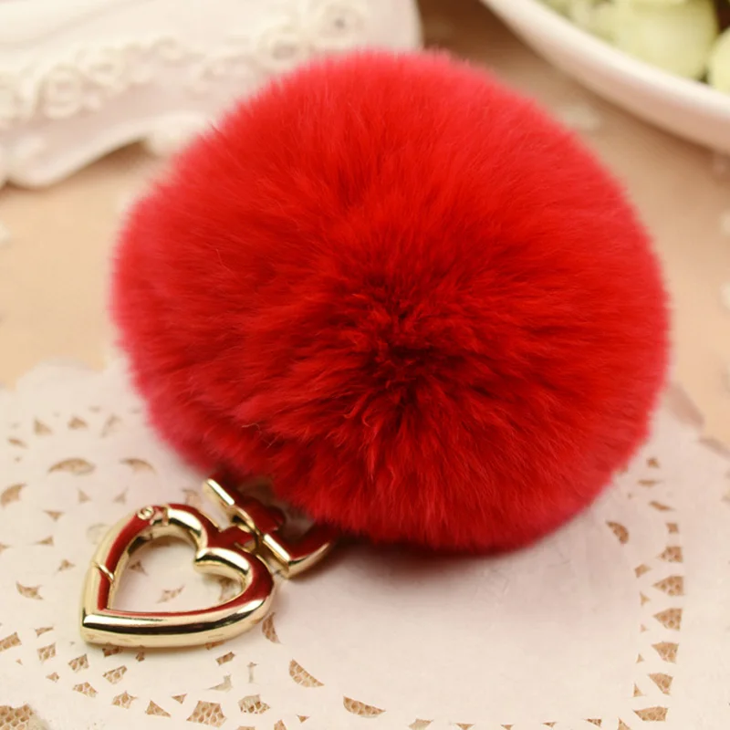 Модный пушистый Pom REX Rabbit настоящий меховой брелок шарик Puff Шарм на сумку брелки