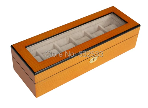 36*13*9cm Oak Wooden Watch Box for 6 watches storage watch gift display cases at home or collector | Наручные часы