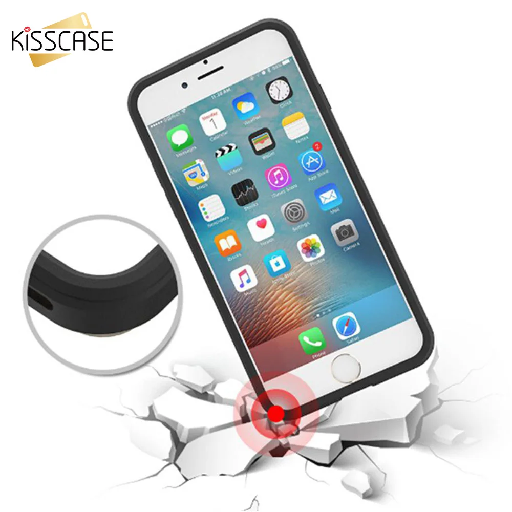 KISSCASE Armor PC Cases For iPhone 6S 6 7 8 Plus XS Max XR Hybrid Card Slot TPU Phone Case 5S 5 SE X Shells Fundas |