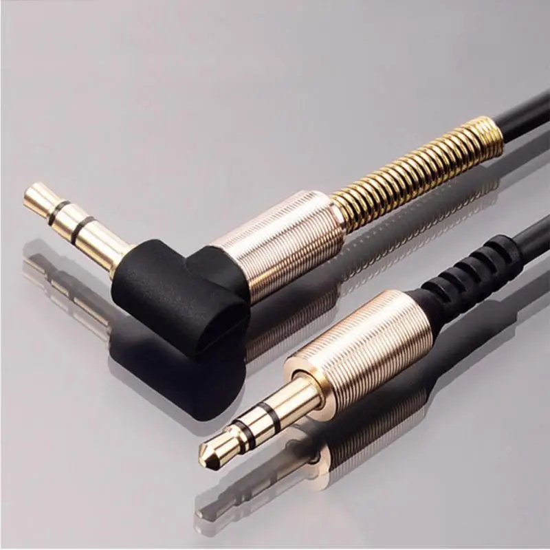 3.5mm Jack Spring Elbow Audio Cable Extension Aux Sound Line Vehicle Male To for iPhone Car Headphone Speaker MP3 |