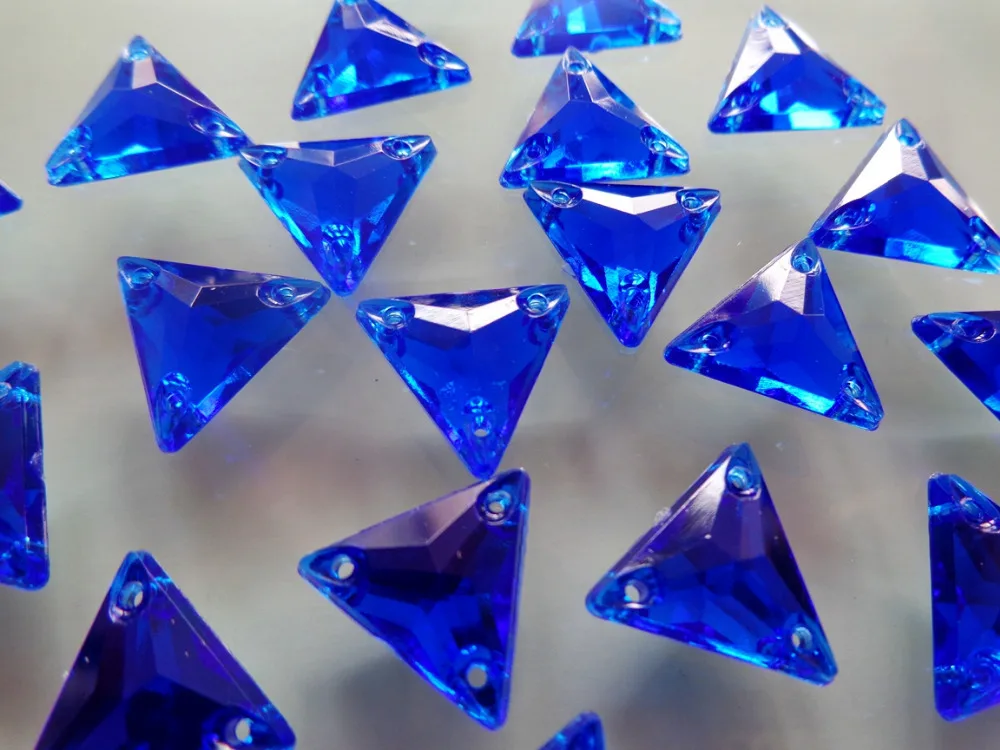 Королевский синий 200 шт 12 мм кристалл треугольной формы пришить камни плоские
