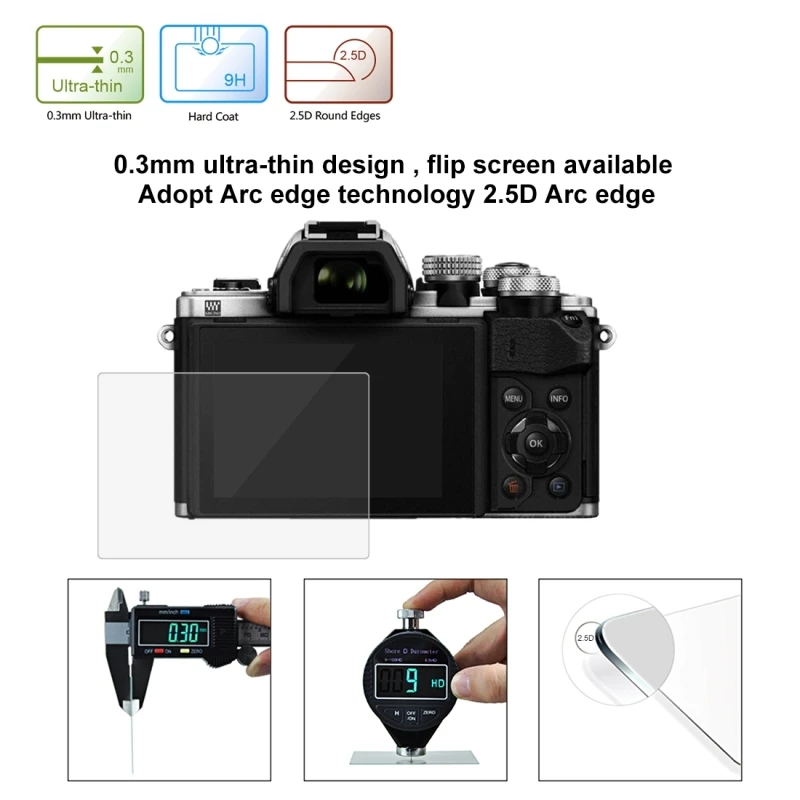 Стеклянная пленка PULUZ для камеры olympus em10 mark ii 2.5D изогнутое закаленное стекло 9H