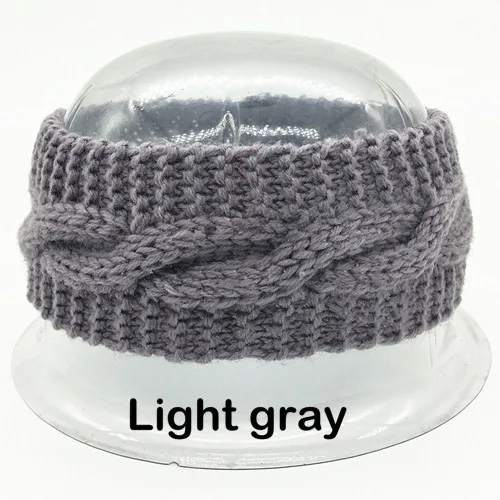 Light gray Женская шерстяная вязаная повязка-тюрбан Зимняя Теплая эластичная повязка на голову повязки на голову аксессуары для волос для девушек аксессуары - Цвет: Light gray
