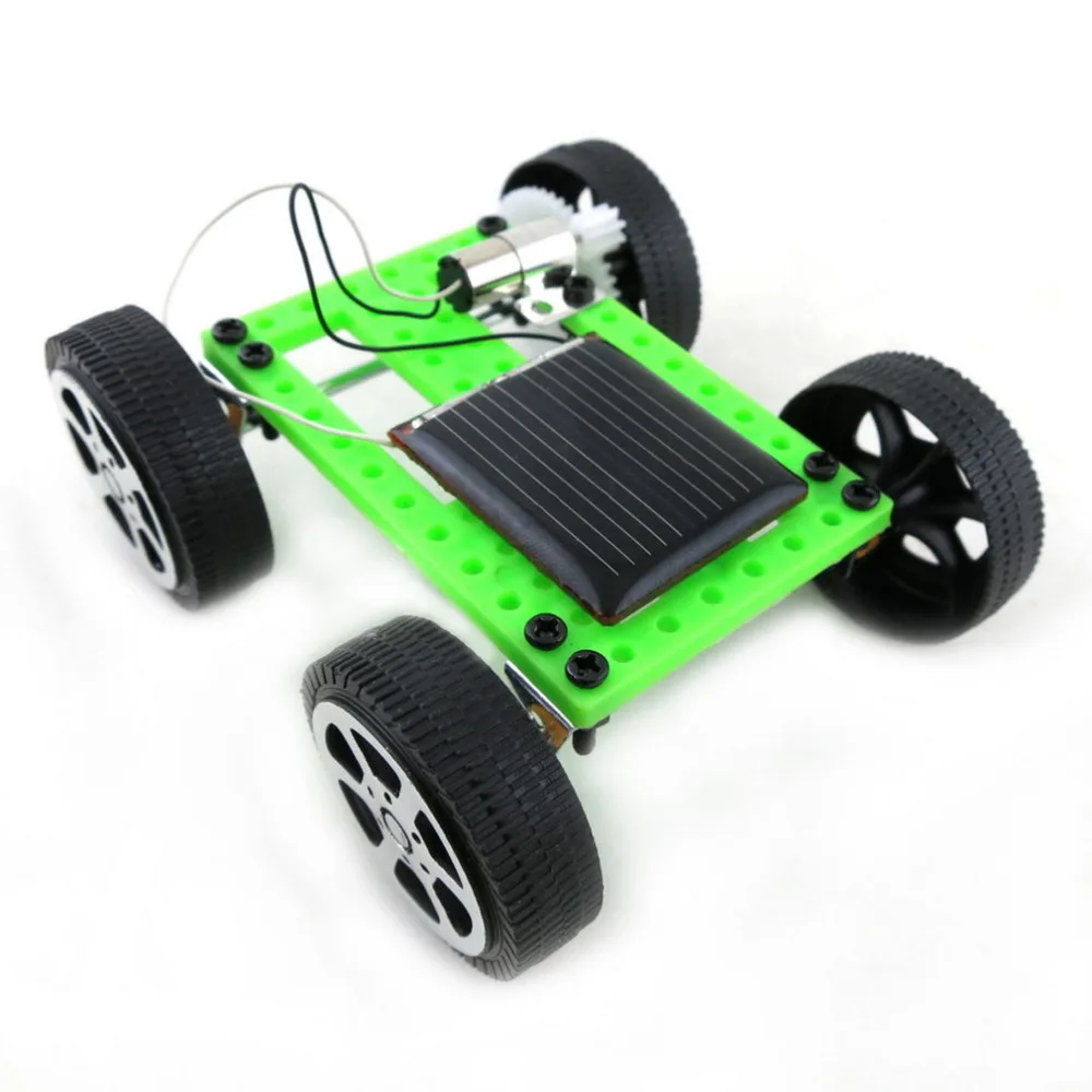 Мини пластиковая игрушка ручной работы на солнечных батареях DIY Автомобильный