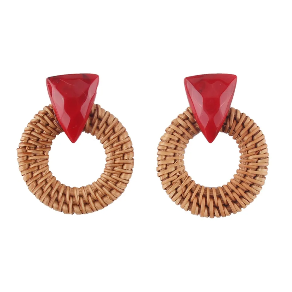 Серьги подвески Girlgo женские из бамбука модные Висячие Ювелирные Украшения