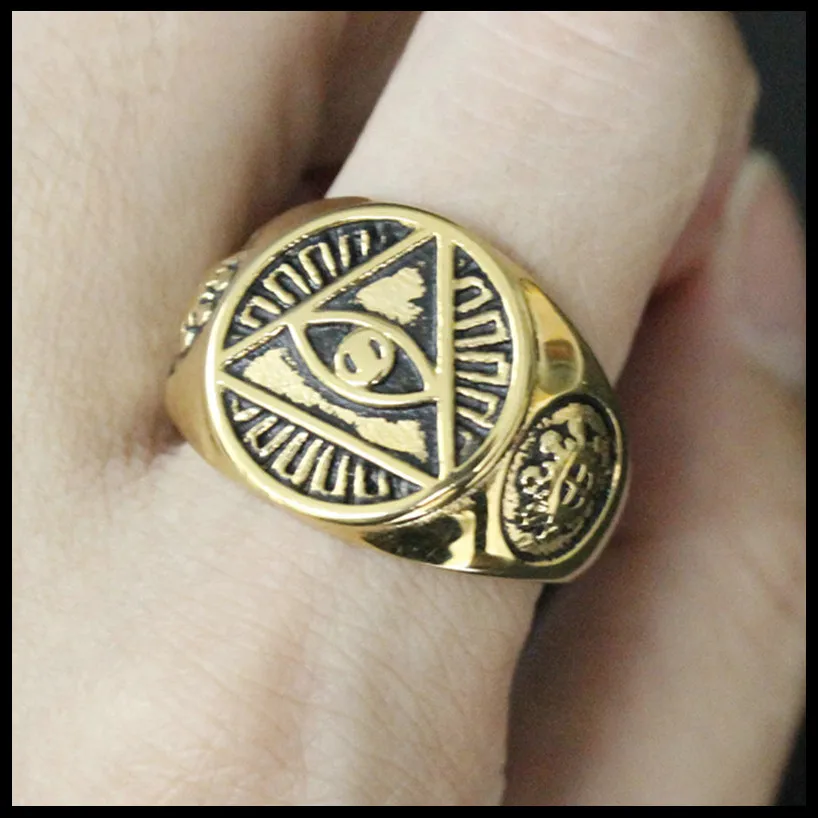 3 шт./лот крутое кольцо в форме глаза золотого цвета 316L из нержавеющей стали