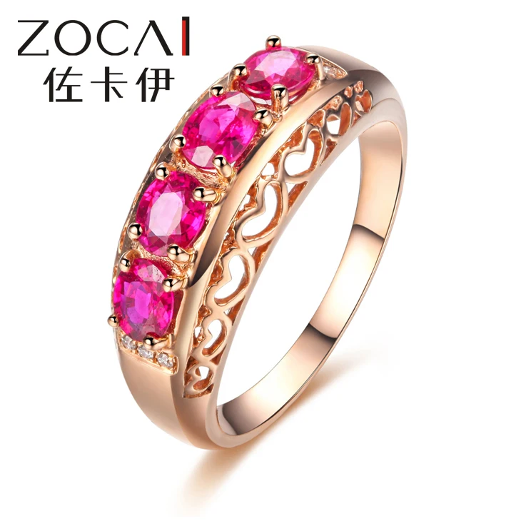 ZOCAI кольцо 18K розовое золото рубин драгоценные камни 1 0 Ct сертифицированные