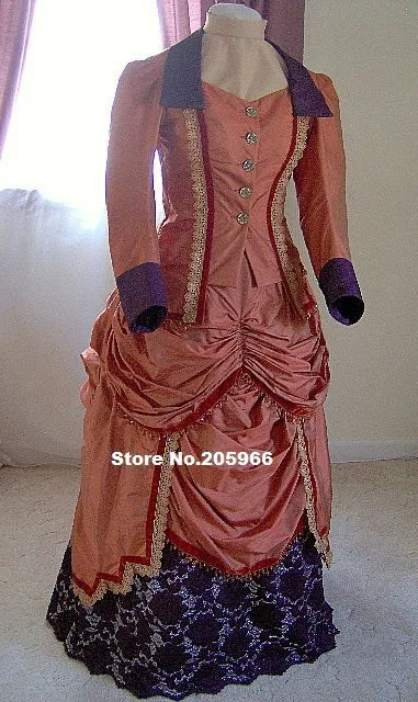 1870s Old West Victorian Dress 1880s Bustle Gown Bodice/1800s Princess  Bridal Gown/Theater dress - купить по выгодной цене | AliExpress