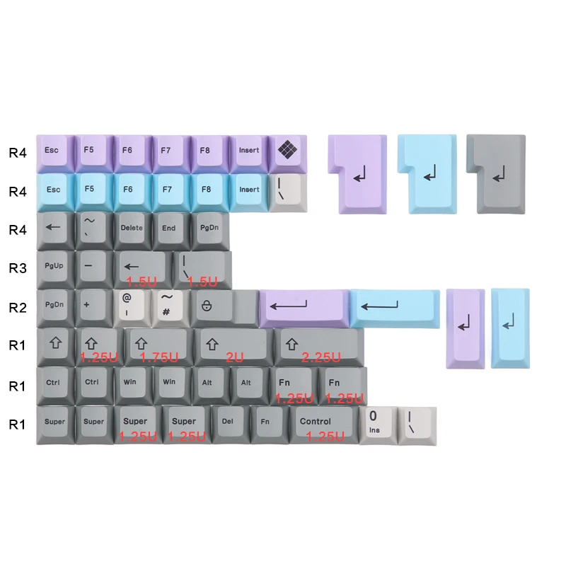 Полный набор Вишневый профиль keycaps Dye-sub 175 ключи для вишневого механическая
