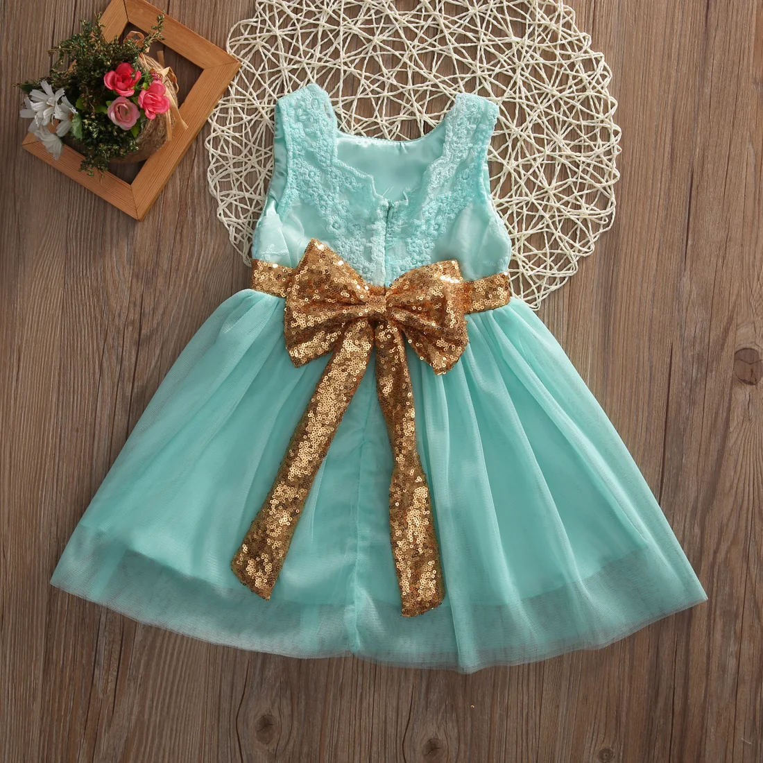 Платье принцессы с цветочным узором для девочек на свадебную вечеринку Высокое