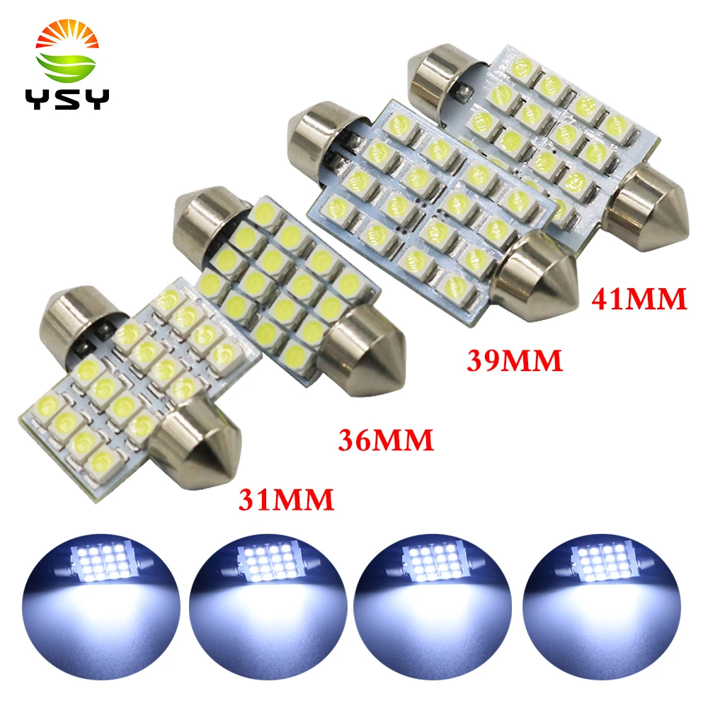 Светодиодный светильник YSY 500x C5W 31 мм/36 мм/39 мм/41 мм белый 1210 16 SMD Festoon Dome лампы для