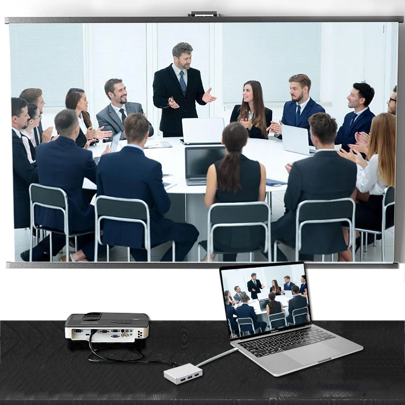 5 в 1 USB-C 2K HDMI 1080P VGA адаптер Thunderbolt 3 порт совместимый USB 0 конвертер для Macbook Samsung S8 |