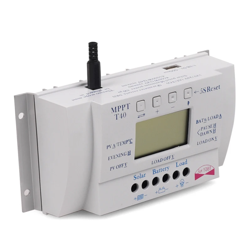 MPPT T40 40A Солнечный Laadregelaar 12 V 24 автоматический контроллер ЖК-дисплея с двойным