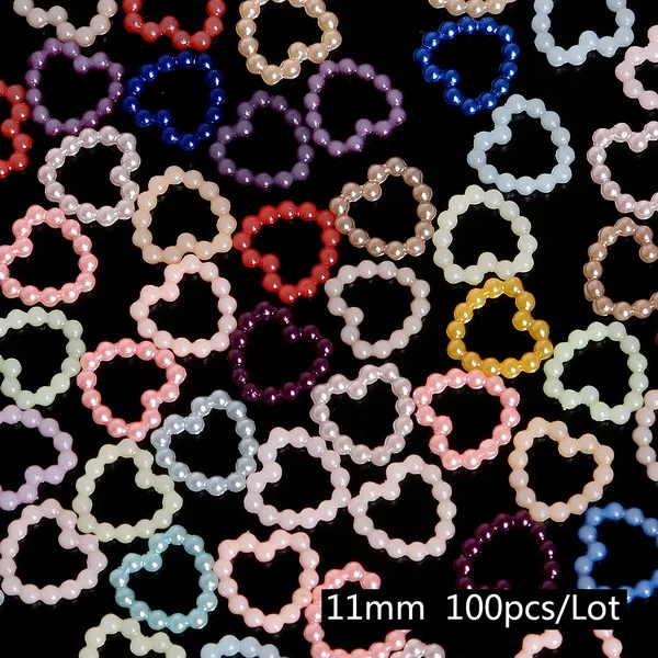 11mm hollow heart 20-1000 намоток Mix 37 Цвета жемчуг имитация кабошон одежды декор с изображением сердечка цветка бусины ABS принадлежности DIY Швейные аксессуары - Цвет: 11mm hollow heart