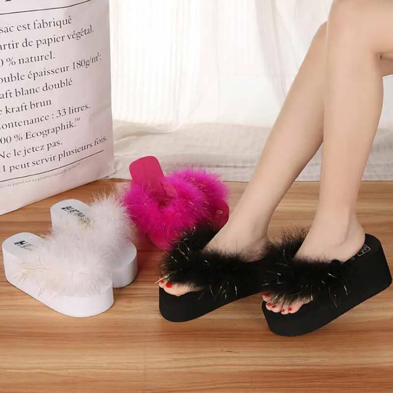 

Summer Woman Shoes Woman Sandal Slippers Platform Bath Slippers Wedge Beach Flip Flops High Heel Slippers Beach Slide Shoes