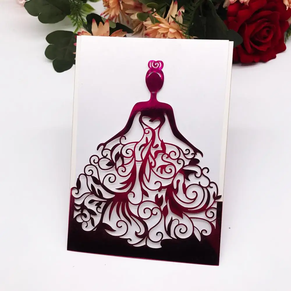 Красивое платье 30 шт./лот для девочек день рождения свадебные пригласительные