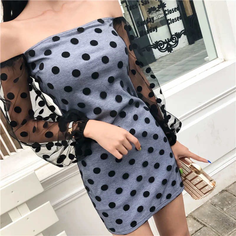 Сексуальная с плеча летние платья 2018 модные корейские женские Костюмы Chic Стиль